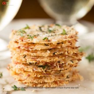 Parmesan Crisps with Thyme and Sea Salt from The Cafe Sucre Farine